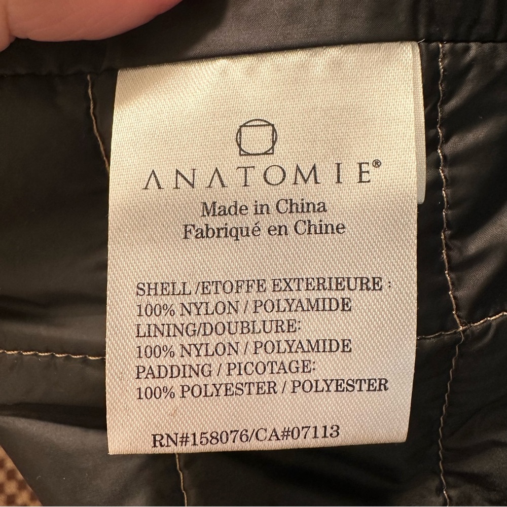 Anatomie Montreal Luxury High Collar Vest SZ M Camel Black - Picture 12 of 14